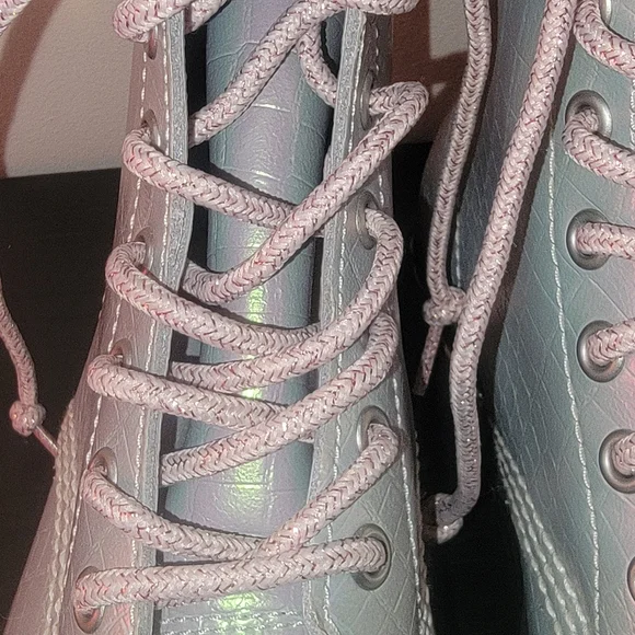 Dr Martens Iridescent Croc Pattern Pascal 1460 Lace Up Boots - Picture 4 of 14